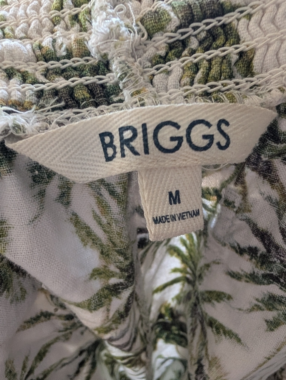 Briggs New York Palm-Print Shorts - White & Green 💛 - Picture 2 of 6